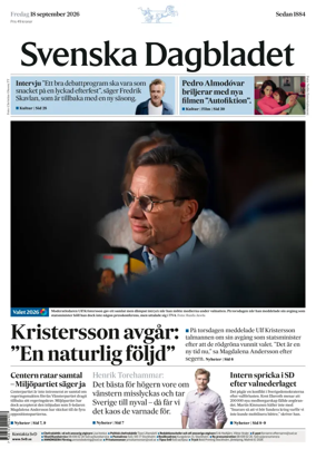 Cover of Svenska Dagbladet