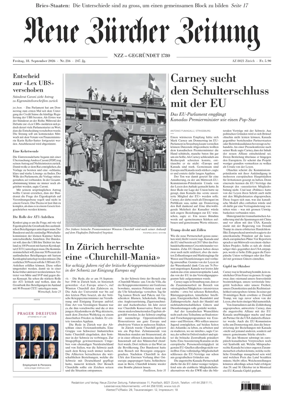 Cover of Neue Zurcher Zeitung