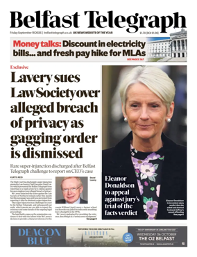 Cover of Belfast Telegraph