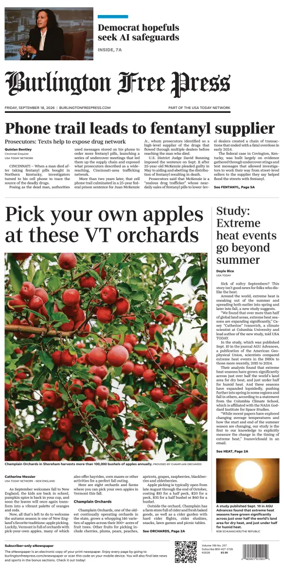 Cover of Burlington Free Press