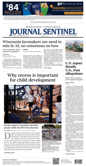 Cover of Milwaukee Journal Sentinel