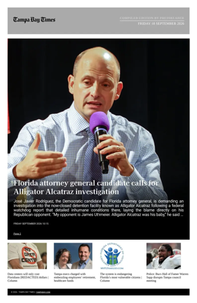 Cover of Tampa Bay Times TFP
