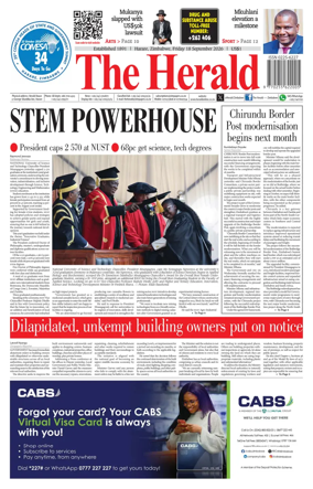 Cover of The Herald (Zimbabwe)