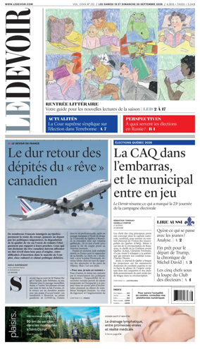 Cover of Le Devoir