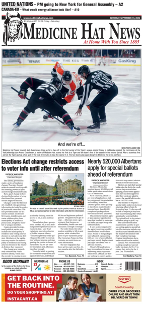 Cover of Medicine Hat News