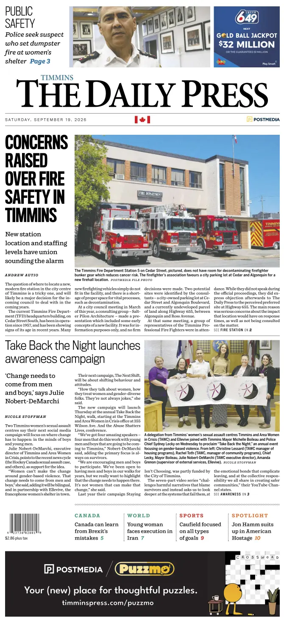 Cover of The Daily Press (Timmins)