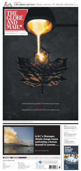 Cover of The Globe and Mail (Ottawa/Quebec Edition)