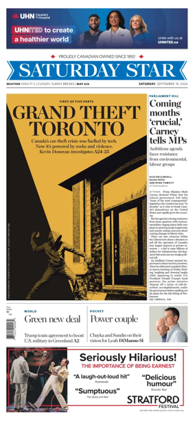 Cover of Toronto Star