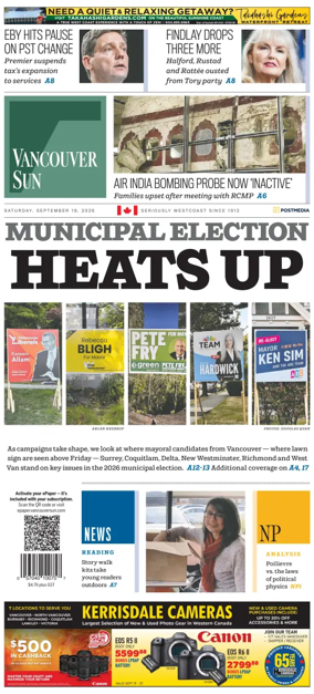 Cover of Vancouver Sun