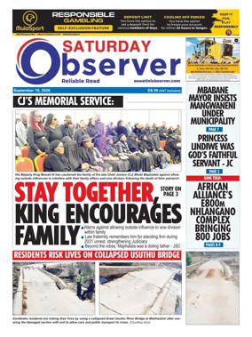 Cover of Saturday Observer (Eswatini)