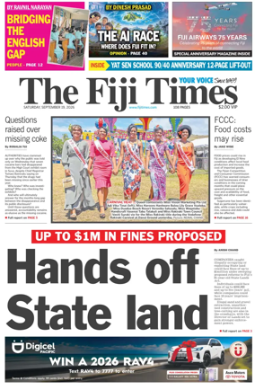 Cover of The Fiji Times