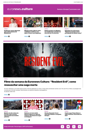 Cover of Euronews Culture and Sport (Portuguese)
