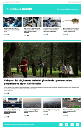 Cover of Euronews Health (Turkish) Compiled Edition