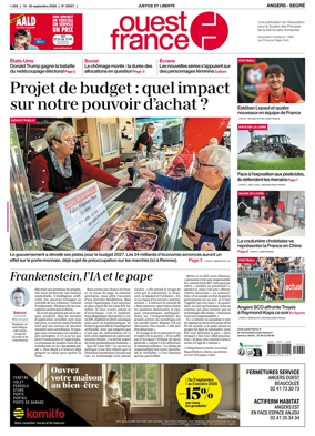 Cover of Ouest France (Angers / Segre)
