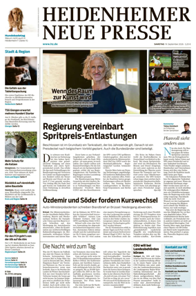 Cover of Heidenheimer Neue Presse