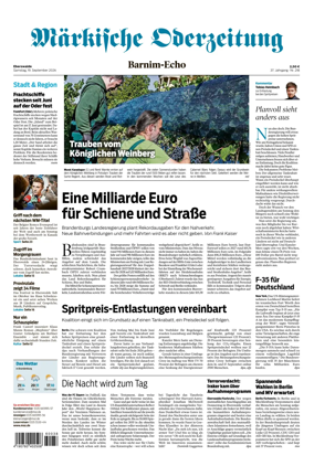 Cover of Markische Oderzeitung Eberswalde