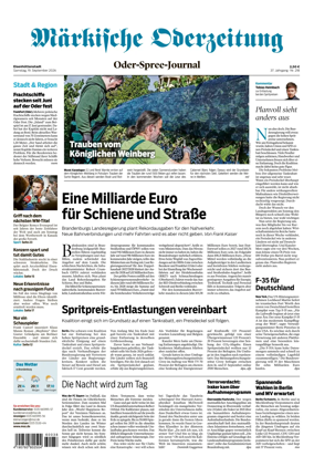 Cover of Markische Oderzeitung Eisenhuttenstadt