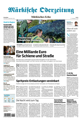 Cover of Markische Oderzeitung Strausberg