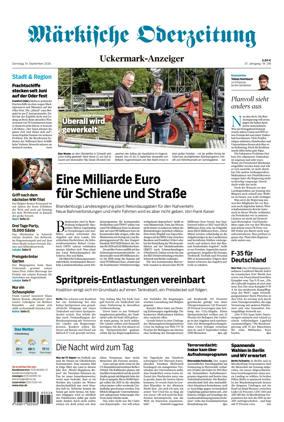 Cover of Markische Oderzeitung Uckermarkanzeiger