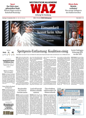 Cover of Westdeutsche Allgemeine Zeitung (Duisburg)
