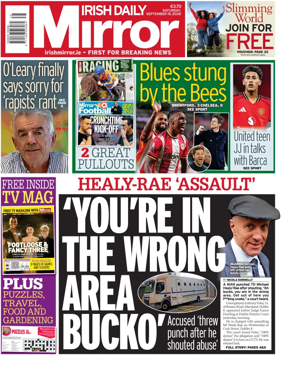Cover of Irish Daily Mirror
