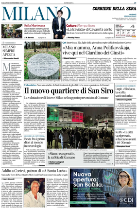 Cover of Corriere della Sera (Milano)