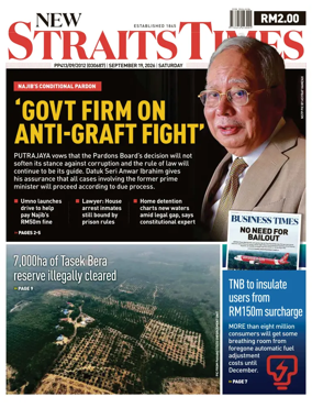 Cover of New Straits Times