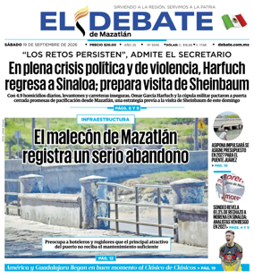 Cover of El Debate de Mazatlan