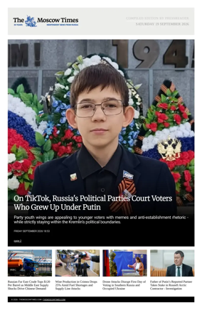 Cover of The Moscow Times - English