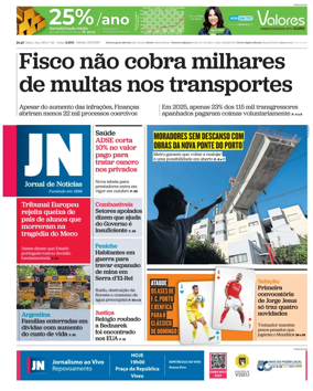 Cover of Jornal de Noticias