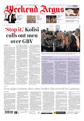 Cover of Weekend Argus (Saturday Edition)