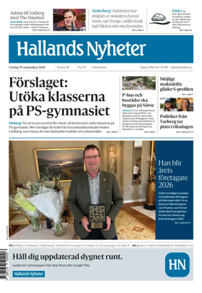 Cover of Hallands Nyheter