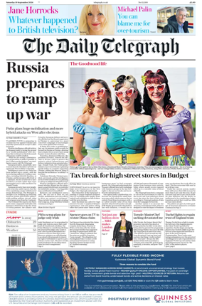 Cover of The Daily Telegraph - Saturday
