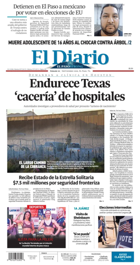 Cover of El Diario de El Paso