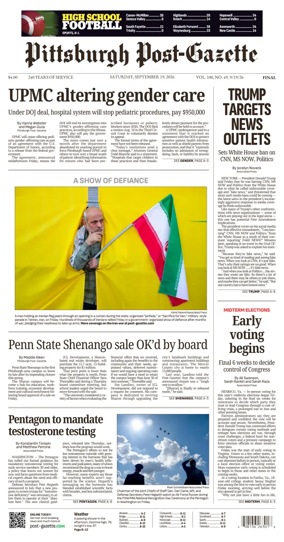 Cover of Pittsburgh Post-Gazette