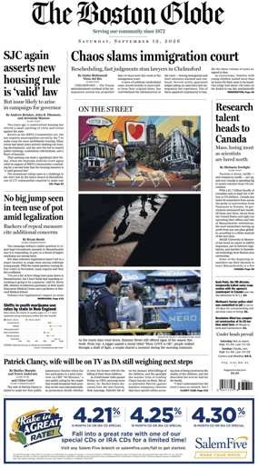 Cover of The Boston Globe