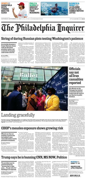 Cover of The Philadelphia Inquirer (South Jersey edition)