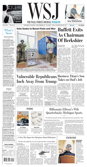 Cover of The Wall Street Journal