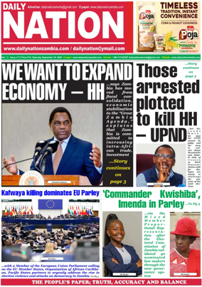Cover of Daily Nation Newspaper
