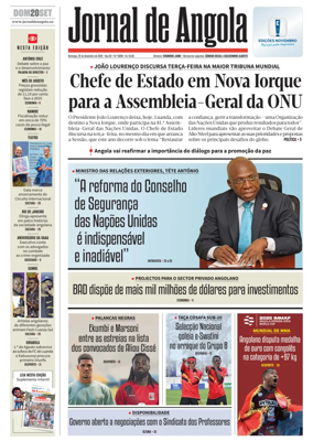 Cover of Jornal de Angola