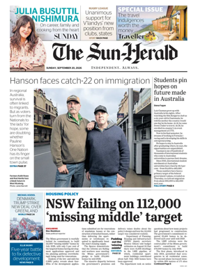 Cover of The Sydney Morning Herald