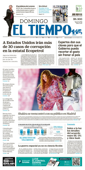 Cover of El Tiempo (Bogota)