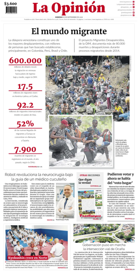 Cover of La Opinion