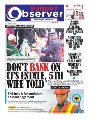 Cover of Sunday Observer (Eswatini)