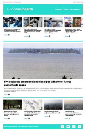 Cover of Euronews Health (Spanish) Compiled Edition