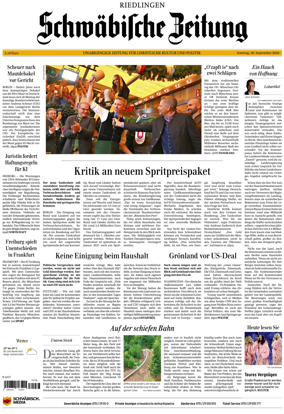 Cover of Schwabische Zeitung (Riedlingen)