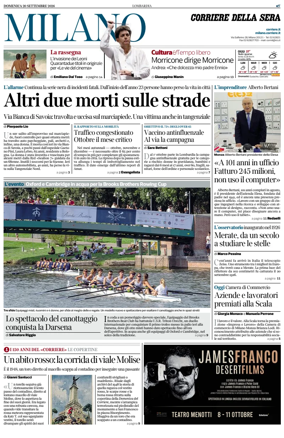 Cover of Corriere della Sera (Milano)