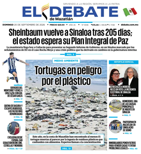 Cover of El Debate de Mazatlan