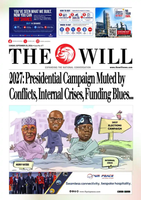 Cover of THEWILL NEWSPAPER