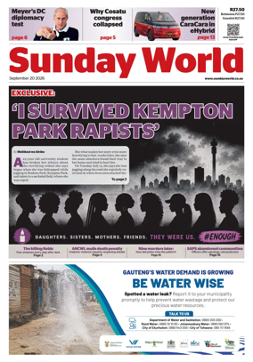 Cover of Sunday World (South Africa)